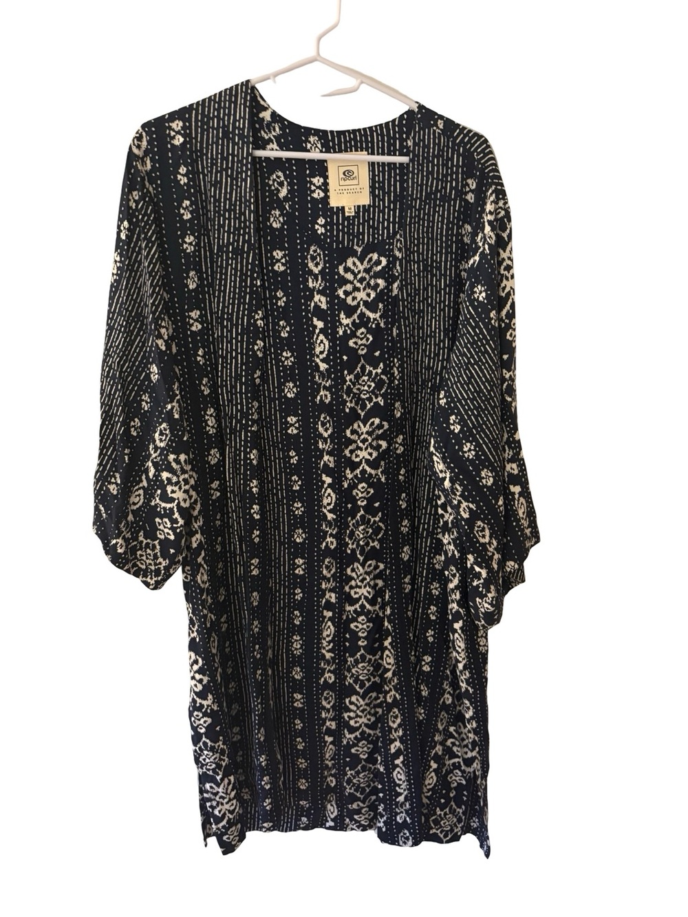 Rip Curl Boho Navy and White Patterned Kimono